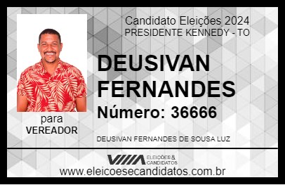 Candidato DEUSIVAN FERNANDES 2024 - PRESIDENTE KENNEDY - Eleições