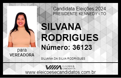 Candidato SILVANA RODRIGUES 2024 - PRESIDENTE KENNEDY - Eleições