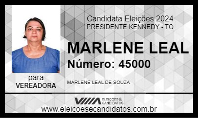 Candidato MARLENE LEAL 2024 - PRESIDENTE KENNEDY - Eleições