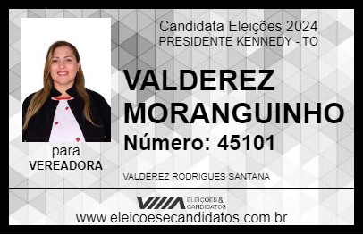 Candidato VALDEREZ MORANGUINHO 2024 - PRESIDENTE KENNEDY - Eleições