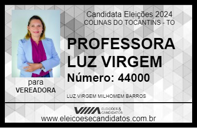 Candidato PROFESSORA LUZ VIRGEM 2024 - COLINAS DO TOCANTINS - Eleições