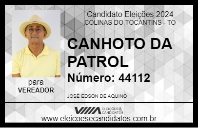 Candidato CANHOTO DA PATROL 2024 - COLINAS DO TOCANTINS - Eleições