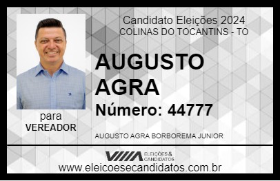 Candidato AUGUSTO AGRA 2024 - COLINAS DO TOCANTINS - Eleições