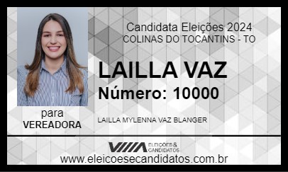 Candidato LAILLA VAZ 2024 - COLINAS DO TOCANTINS - Eleições