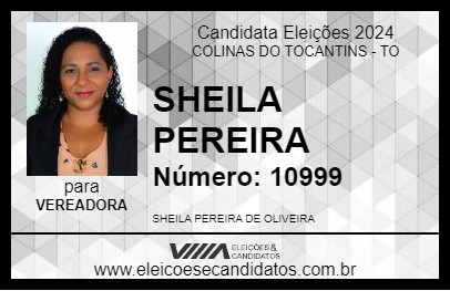 Candidato SHEILA PEREIRA 2024 - COLINAS DO TOCANTINS - Eleições