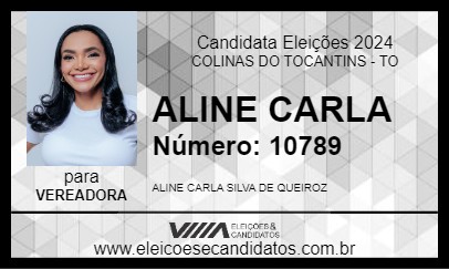 Candidato ALINE CARLA 2024 - COLINAS DO TOCANTINS - Eleições