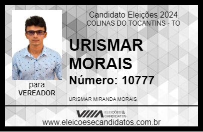 Candidato URISMAR MORAIS 2024 - COLINAS DO TOCANTINS - Eleições