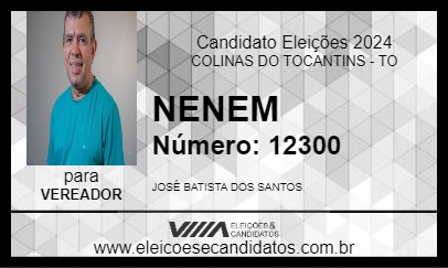 Candidato NENEM 2024 - COLINAS DO TOCANTINS - Eleições