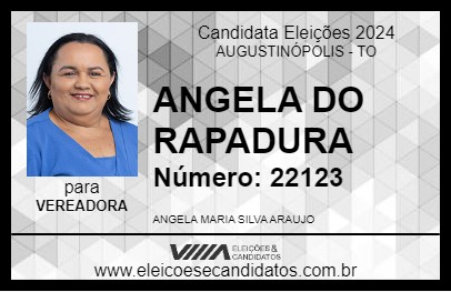 Candidato ANGELA DO RAPADURA 2024 - AUGUSTINÓPOLIS - Eleições