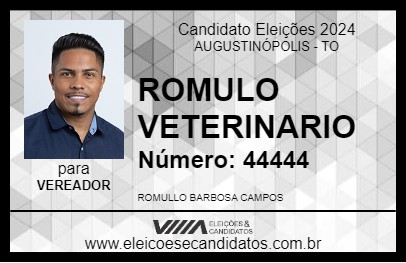 Candidato ROMULO VETERINARIO 2024 - AUGUSTINÓPOLIS - Eleições