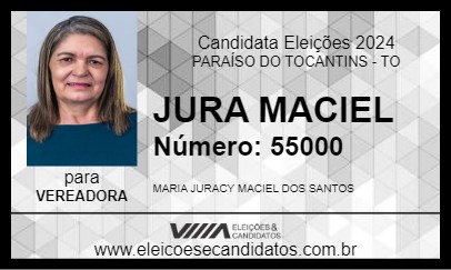 Candidato JURA MACIEL 2024 - PARAÍSO DO TOCANTINS - Eleições