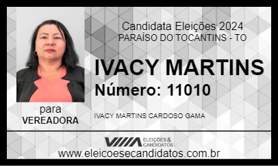 Candidato IVACY MARTINS 2024 - PARAÍSO DO TOCANTINS - Eleições