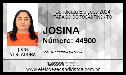 Candidato JOSINA 2024 - PARAÍSO DO TOCANTINS - Eleições