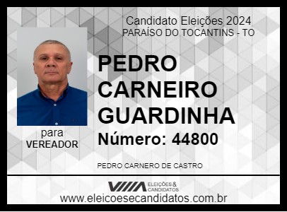 Candidato PEDRO CARNEIRO GUARDINHA 2024 - PARAÍSO DO TOCANTINS - Eleições