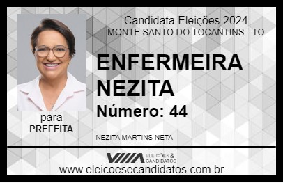 Candidato ENFERMEIRA NEZITA 2024 - MONTE SANTO DO TOCANTINS - Eleições