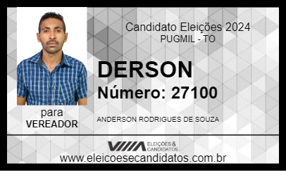 Candidato DERSON 2024 - PUGMIL - Eleições