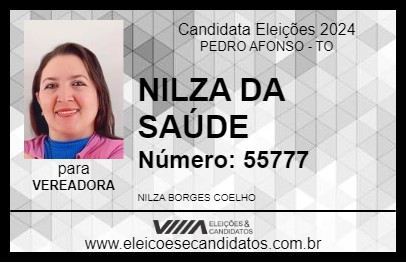 Candidato NILZA DA SAÚDE 2024 - PEDRO AFONSO - Eleições