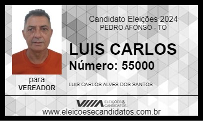 Candidato LUIS CARLOS 2024 - PEDRO AFONSO - Eleições