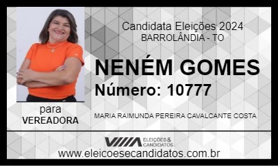 Candidato NENÉM GOMES 2024 - BARROLÂNDIA - Eleições