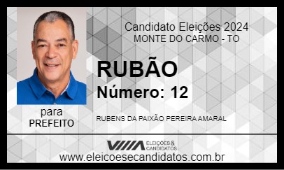 Candidato RUBÃO 2024 - MONTE DO CARMO - Eleições