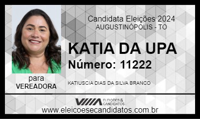 Candidato KATIA DA UPA 2024 - AUGUSTINÓPOLIS - Eleições