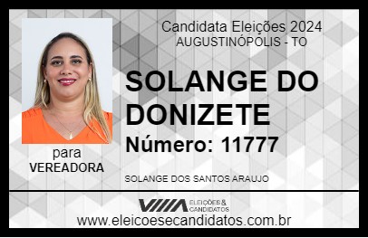 Candidato SOLANGE DO DONIZETE 2024 - AUGUSTINÓPOLIS - Eleições