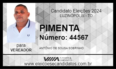 Candidato PIMENTA 2024 - LUZINÓPOLIS - Eleições