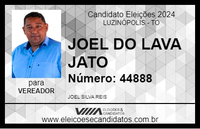 Candidato JOEL DO LAVA JATO 2024 - LUZINÓPOLIS - Eleições