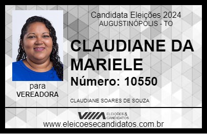 Candidato CLAUDIANE DA MARIELE 2024 - AUGUSTINÓPOLIS - Eleições