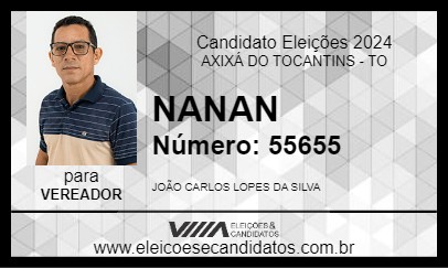 Candidato NANAN 2024 - AXIXÁ DO TOCANTINS - Eleições