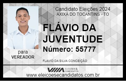 Candidato FLÁVIO DA JUVENTUDE 2024 - AXIXÁ DO TOCANTINS - Eleições