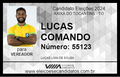 Candidato LUCAS COMANDO 2024 - AXIXÁ DO TOCANTINS - Eleições