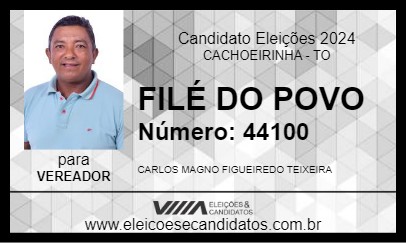 Candidato FILÉ DO POVO 2024 - CACHOEIRINHA - Eleições