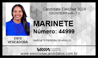 Candidato MARINETE 2024 - CACHOEIRINHA - Eleições