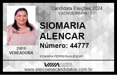 Candidato SIOMARIA ALENCAR 2024 - CACHOEIRINHA - Eleições