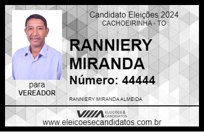 Candidato RANNIERY MIRANDA 2024 - CACHOEIRINHA - Eleições