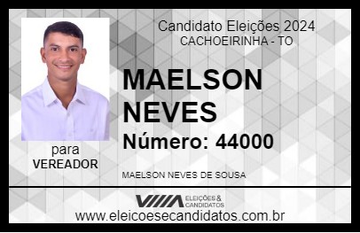 Candidato MAELSON NEVES 2024 - CACHOEIRINHA - Eleições