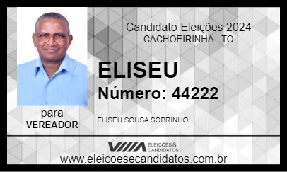 Candidato ELISEU 2024 - CACHOEIRINHA - Eleições