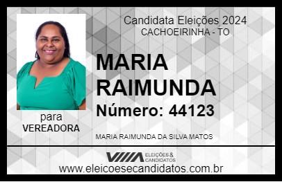 Candidato MARIA RAIMUNDA 2024 - CACHOEIRINHA - Eleições