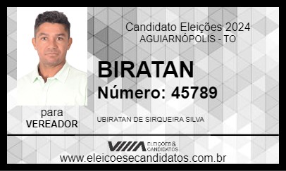 Candidato BIRATAN 2024 - AGUIARNÓPOLIS - Eleições