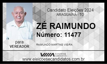 Candidato ZÉ RAIMUNDO 2024 - ARAGUAÍNA - Eleições