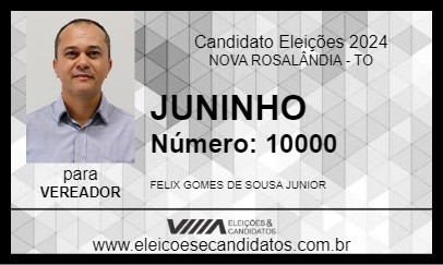 Candidato JUNINHO 2024 - NOVA ROSALÂNDIA - Eleições