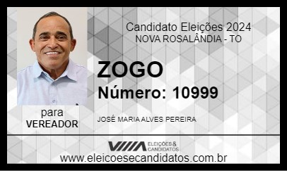 Candidato ZOGO 2024 - NOVA ROSALÂNDIA - Eleições