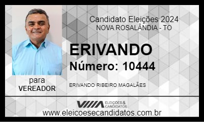 Candidato ERIVANDO 2024 - NOVA ROSALÂNDIA - Eleições