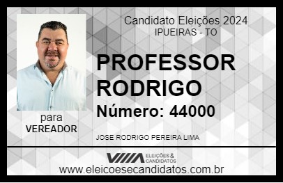 Candidato PROFESSOR RODRIGO 2024 - IPUEIRAS - Eleições