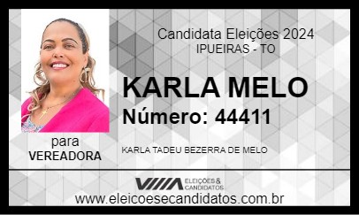 Candidato KARLA MELO 2024 - IPUEIRAS - Eleições