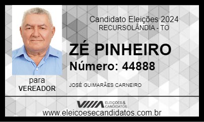 Candidato ZÉ PINHEIRO 2024 - RECURSOLÂNDIA - Eleições