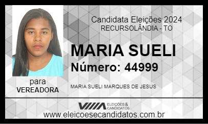 Candidato MARIA SUELI 2024 - RECURSOLÂNDIA - Eleições