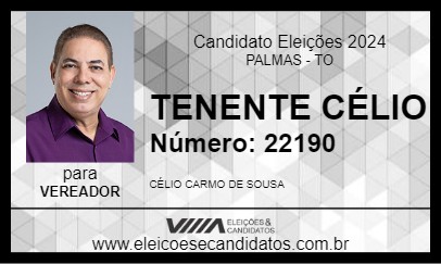 Candidato TENENTE CÉLIO 2024 - PALMAS - Eleições