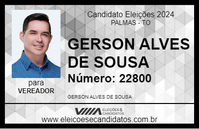 Candidato GERSON ALVES DE SOUSA 2024 - PALMAS - Eleições